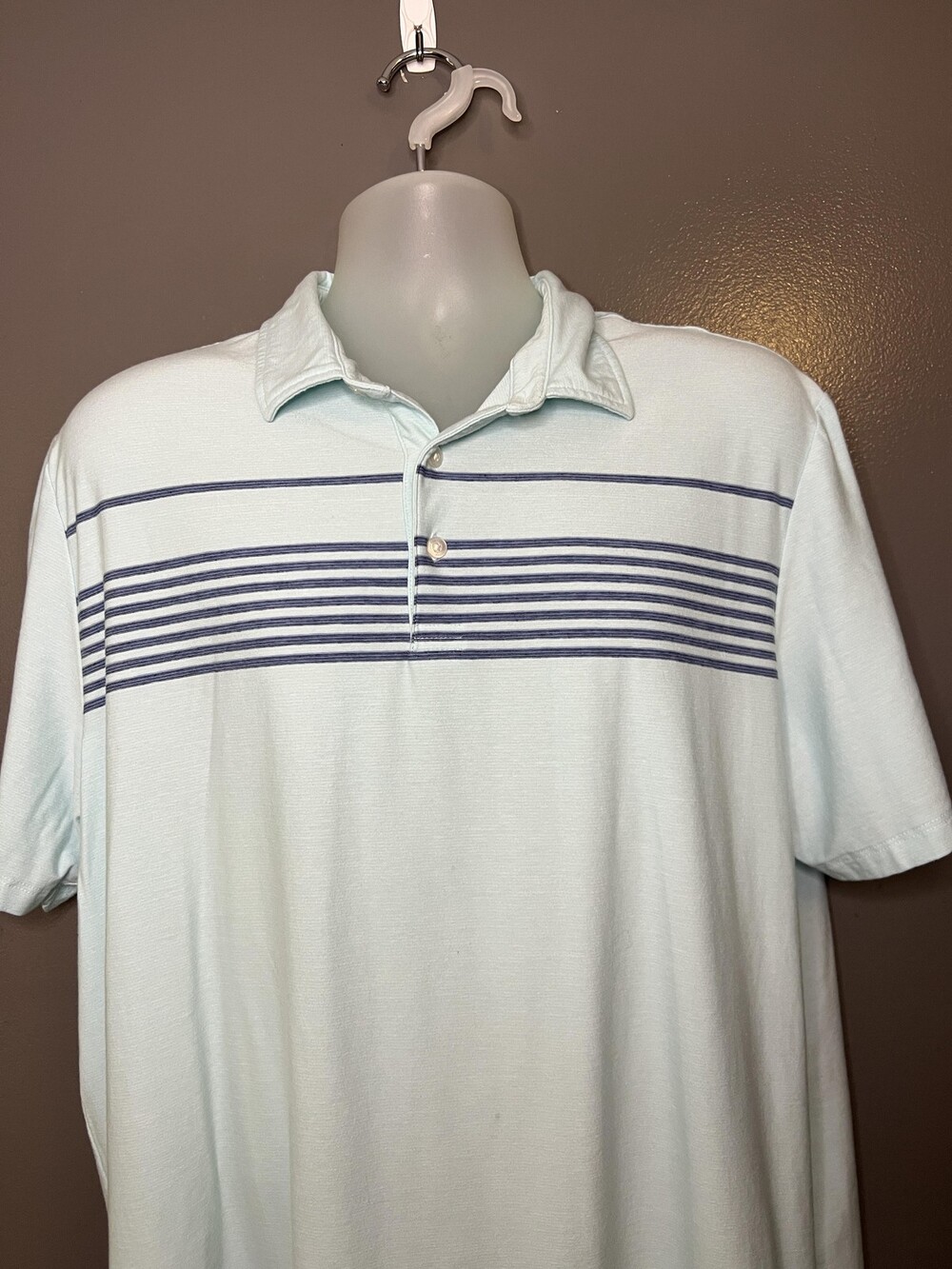 Vineyard Vines Polo Shirt Mens XL Green Stripe Edgartown Pima Cotton Stretch